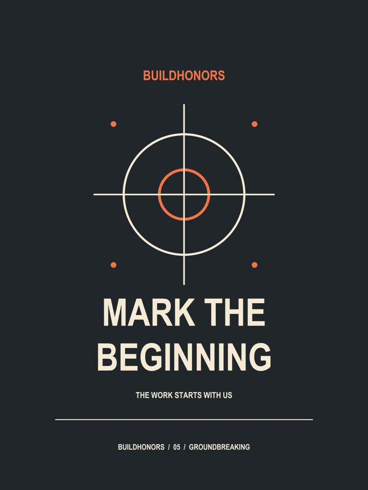 Mark The Beginning artwork preview on charcoal