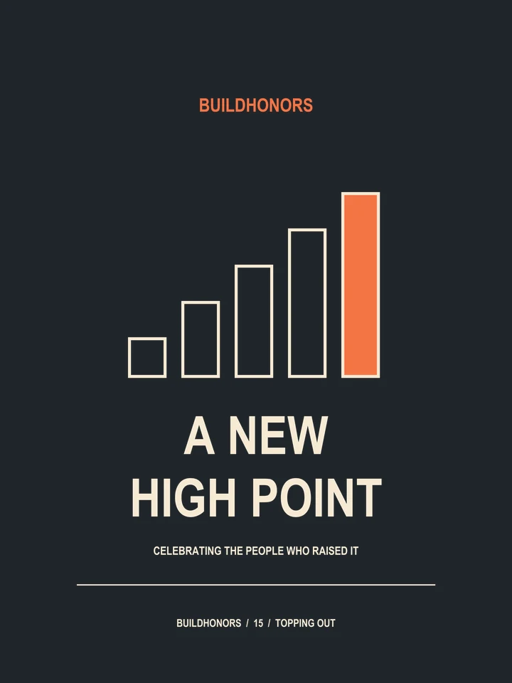 A New High Point artwork in light ink and orange on charcoal