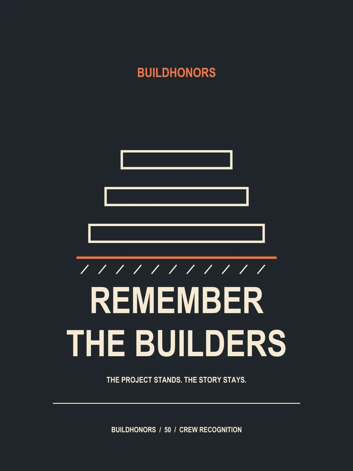 Remember The Builders artwork preview on charcoal