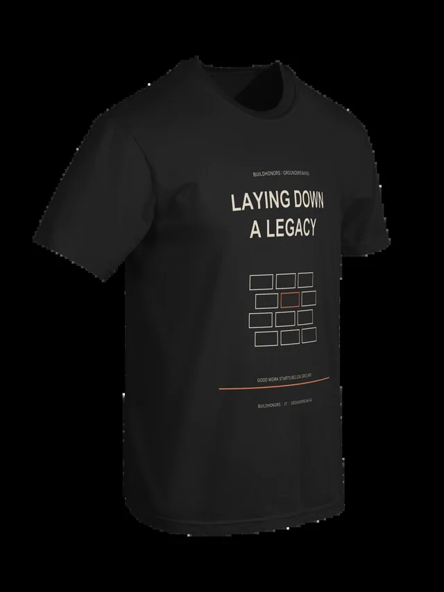 Laying Down A Legacy — Heavyweight Tee in black, supplier-generated front mockup