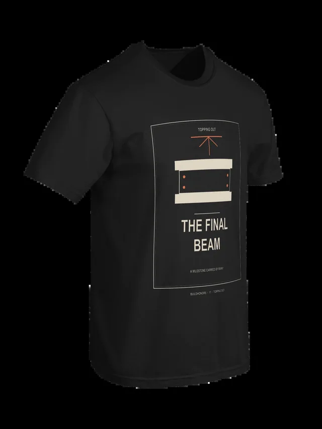 The Final Beam — Heavyweight Tee in black, supplier-generated front mockup