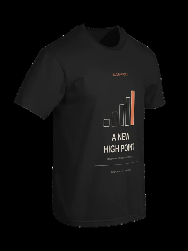 A New High Point — Heavyweight Tee in black, supplier-generated front mockup