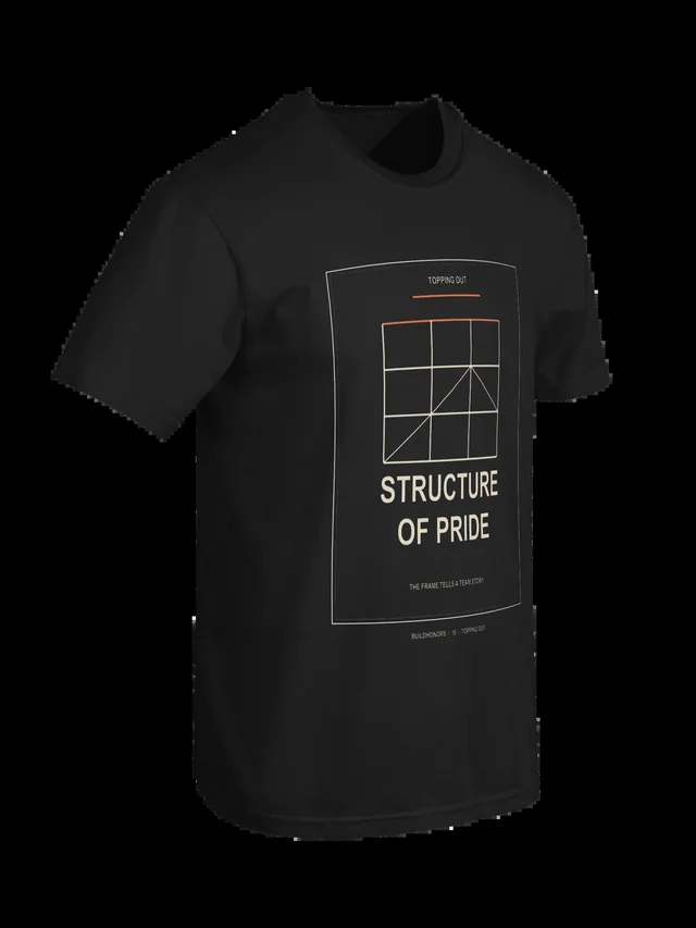 Structure Of Pride — Heavyweight Tee in black, supplier-generated front mockup