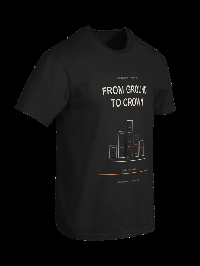 From Ground To Crown — Heavyweight Tee in black, supplier-generated front mockup