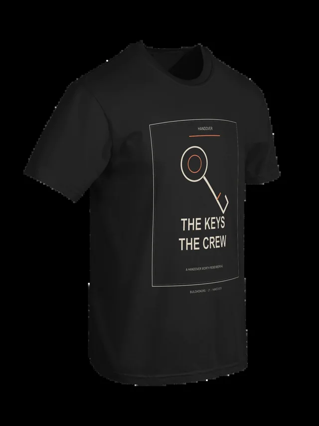 The Keys The Crew — Heavyweight Tee in black, supplier-generated front mockup