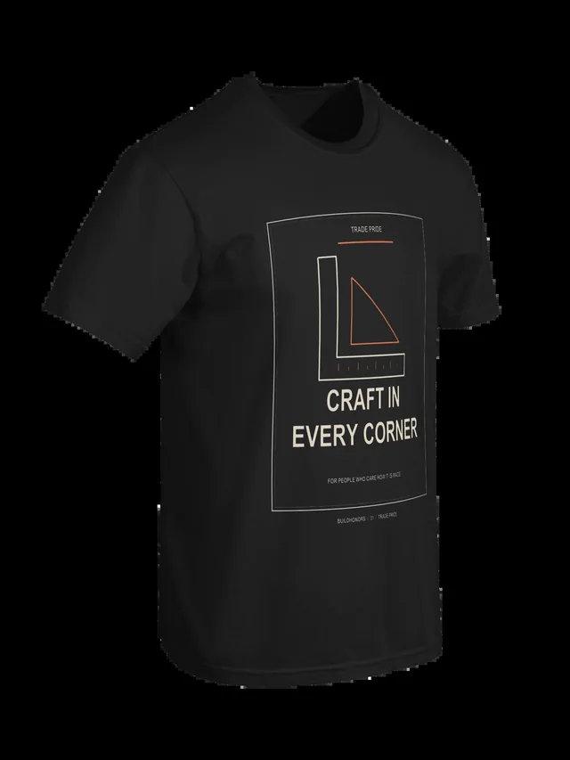 Craft In Every Corner — Heavyweight Tee in black, supplier-generated front mockup
