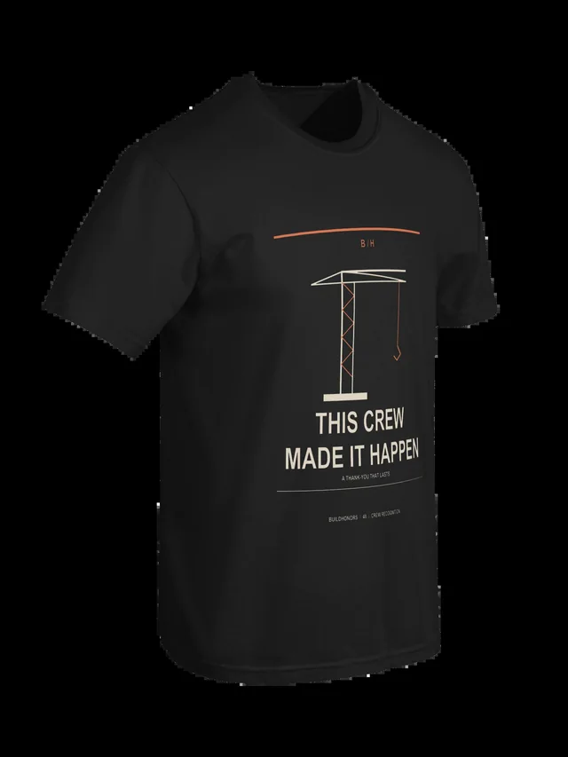 This Crew Made It Happen — Heavyweight Tee in black, supplier-generated front mockup