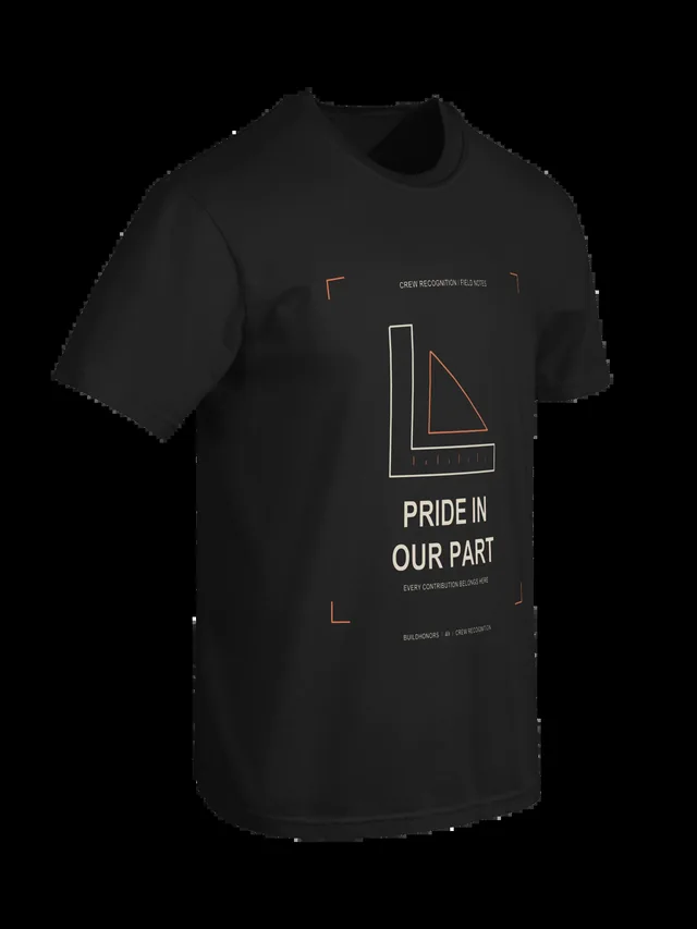 Pride In Our Part — Heavyweight Tee in black, supplier-generated front mockup